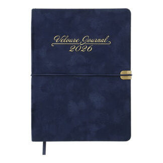 Щоденник датов. 2026 VELOUR, A5, синій, штуч. шкіра