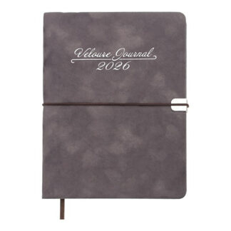 Щоденник датов. 2026 VELOUR, A5, сірий, штуч.шкіра