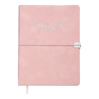Щоденник датов. 2026 VELOUR, A5, рожевий, штуч. шкіра