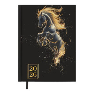 Щоденник датов. поліграфічний HORSE 2026 , A5, чорний