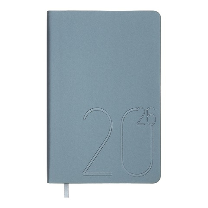 Щоденник датов. 2026 STEEL, A6, блакитний, штуч. шкіра