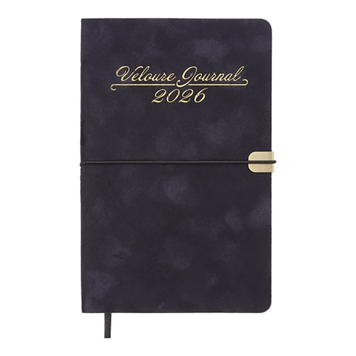 Щотижневик датов. 2026 VELOUR, A5, чорний, штуч. шкіра