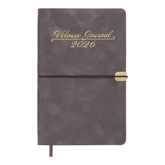 Щотижневик датов. 2026 VELOUR, A5, сірий, штуч.шкіра