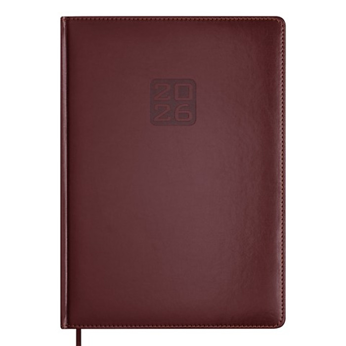 Щоденник датов. 2026 BRAVO, A4, коричневий, штуч. шкіра/поролон