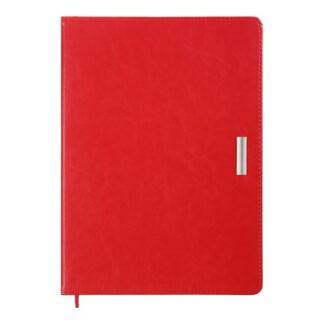 Щоденник датов. 2026 SALERNO, A4, червоний, штуч. шкіра