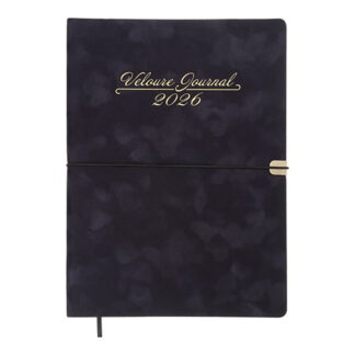 Щоденник датов. 2026 VELOUR, A4, чорний, штуч. шкіра