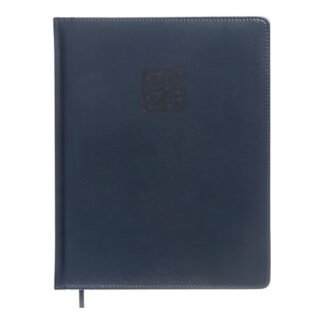 Щотижневик датов. 2026 BRAVO, A4, синій, штуч. шкіра/поролон