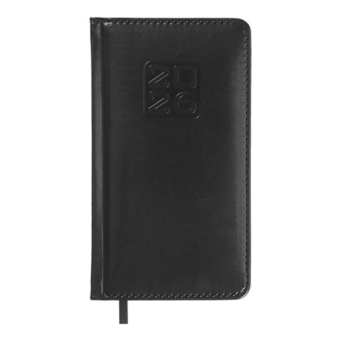 Щотижневик датов. 2026 кишеньк. BRAVO, 85*153, чорний, штуч. шкіра/поролон