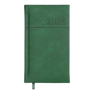 Щотижневик  датов. 2026 кишеньк. ORION, 85*153, зелений, штуч. шкіра/поролон