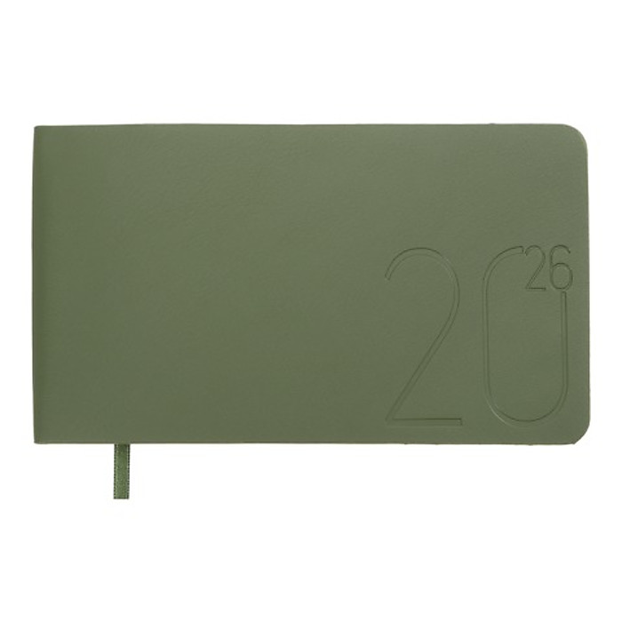 Щотижневик датов. 2026 кишеньк.MORANDI STYLE, 153*87, зелений , штуч. шкіра