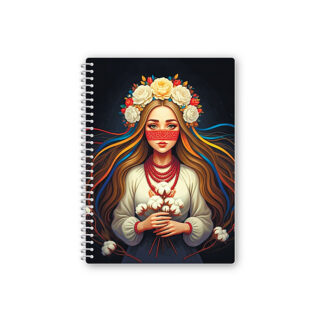 Блокнот "UA", А5, пластикова обкл., спіраль, 60 арк., клітинка