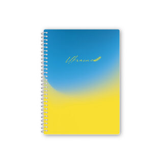 Блокнот "UA", А5, пластикова обкл., спіраль, 60 арк., клітинка
