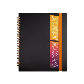 Блокнот B5, пластикова обкладинка з гумкою, бічна спіраль, 60 арк., клітинка