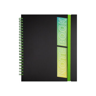 Блокнот B5, пластикова обкладинка з гумкою, бічна спіраль, 60 арк., клітинка