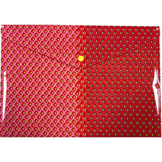 Папка-конверт А4 на кнопці з друком Strawberry, 180 мкм, непрозора, фактура "глянець"