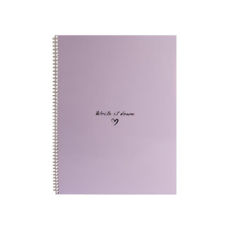 Блокнот А4, пласт. обкл., бічна спіраль, 60 арк., клітинка, бузковий