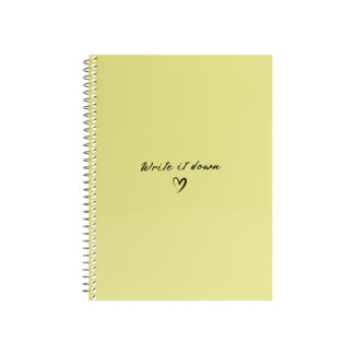 Блокнот А5 пласт. обкл., бічна спіраль, 60 арк., клітинка, лимонний