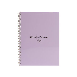 Блокнот А5, пласт. обкл., бічна спіраль, 60 арк., клітинка, бузковий