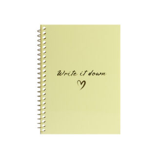 Блокнот А6, пласт. обкл., бічна спіраль, 60 арк., клітинка, лимонний