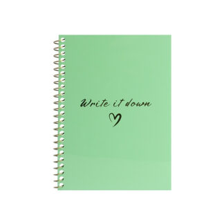 Блокнот А6, пласт. обкл., бічна спіраль, 60 арк., клітинка, м'ятний