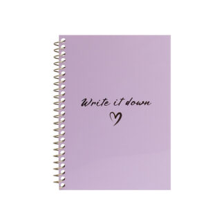 Блокнот А6, пласт. обкл., бічна спіраль, 60 арк., клітинка, бузковий