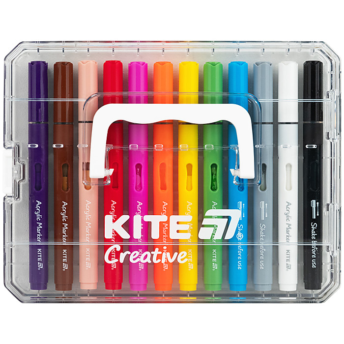 Маркери акрилові з рідкими чорнилами, 12шт Kite Creative - Зображення 4