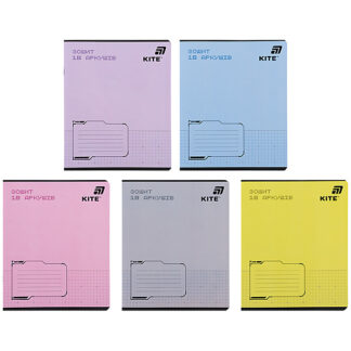 Зошит 18 арк., кл., софт тач + УФ лак, Kite One color